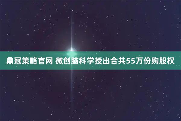 鼎冠策略官网 微创脑科学授出合共55万份购股权