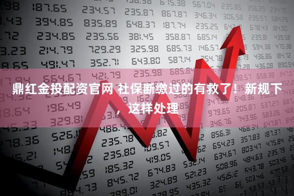 鼎红金投配资官网 社保断缴过的有救了！新规下，这样处理